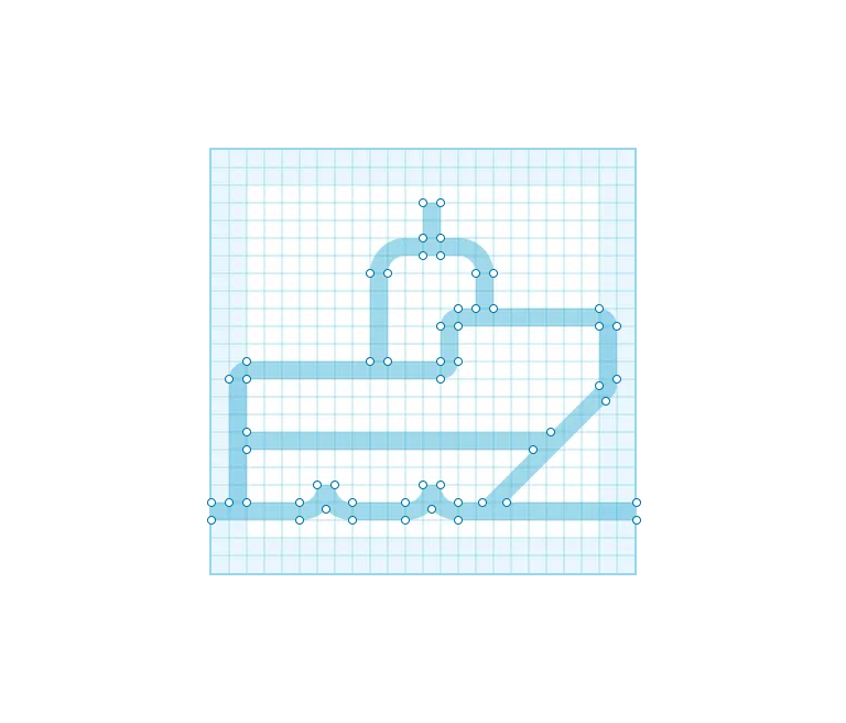 Example where all unnecessary vector points have been removed.