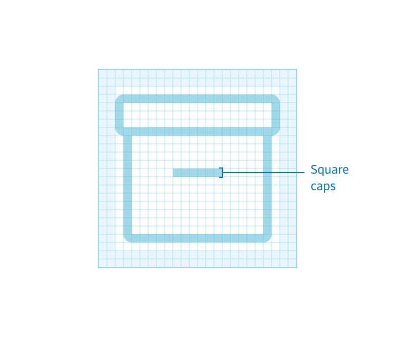 Use square end points.