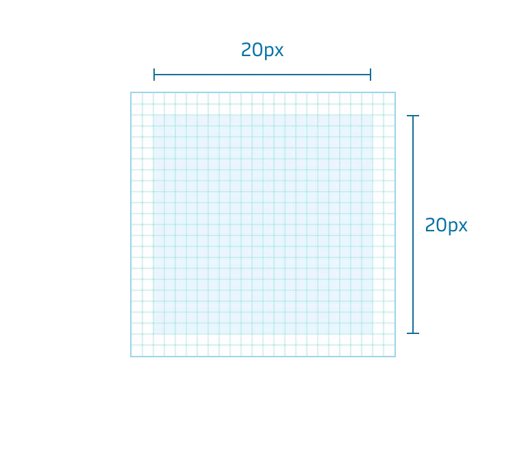 20x20 pixel live area for 24 pixel icons.